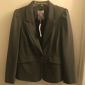 Elle Gray Polka Dot Blazer Size 12